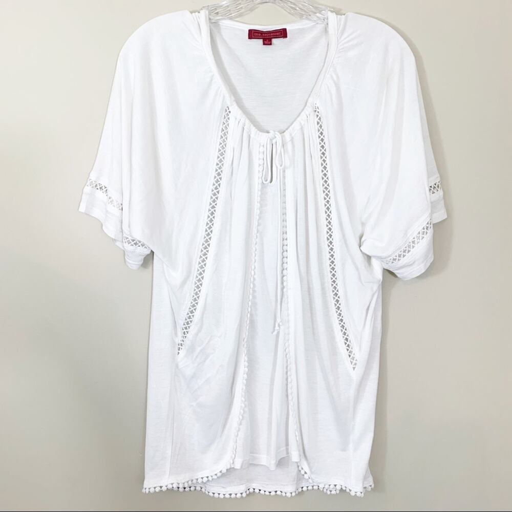 Anthropologie One September White Short Sleeve Top